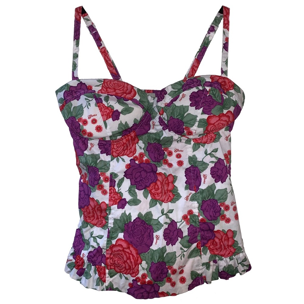 Rose Print Padded Bustier